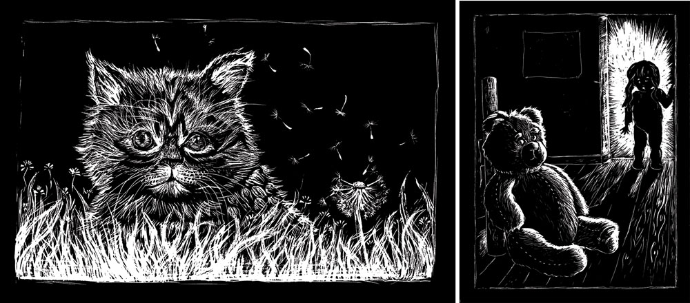 flo kanban illustration jeunesse carte à gratter chat ours chambre