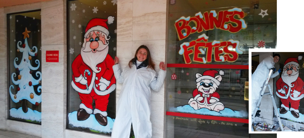 flo kanban illustration jeunesse décor vitrine fêtes de Noël