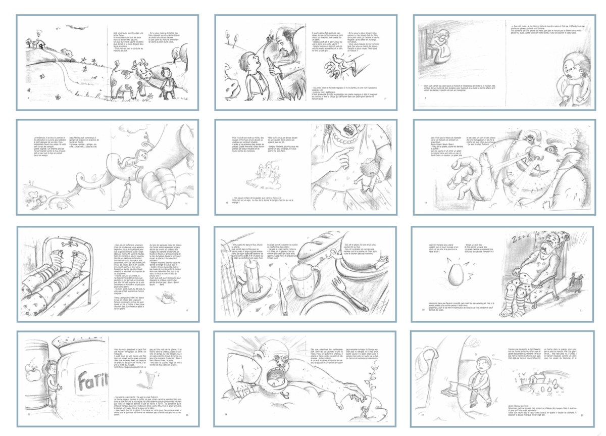 flo kanban illustration jeunesse Jack et le haricot magique storyboard