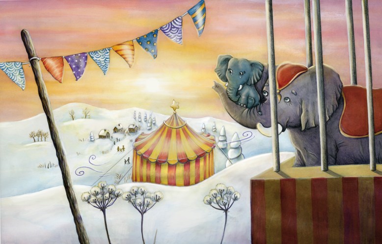 Flo kanban illustration jeunesse éléphant cirque